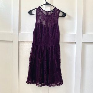 Express Burgundy Lace Mini Dress